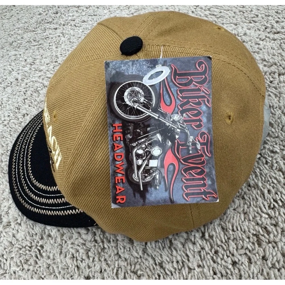 Myrtle Beach Bike Rally Hat 2019 Skull Wings Khaki Black Motorcycle Baseball Cap